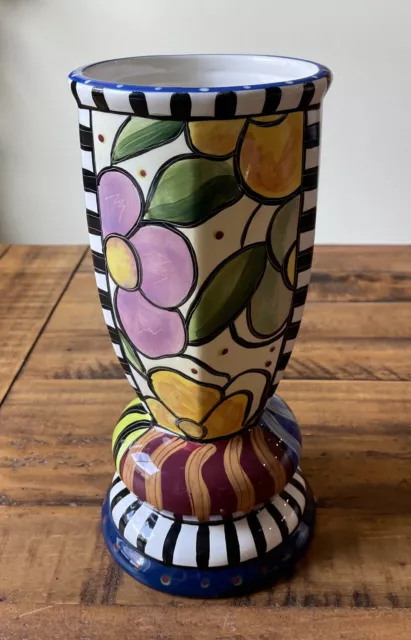 Studio Art Pottery Vase by Prospero Colorful 9.8” Tall Mint!