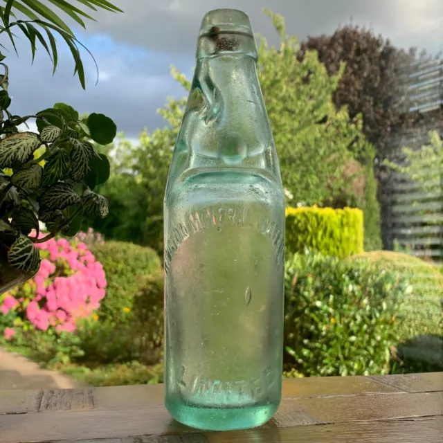 Kington Mineral Water Co Limited Victorian 10 oz Vintage Glass Codd Bottle