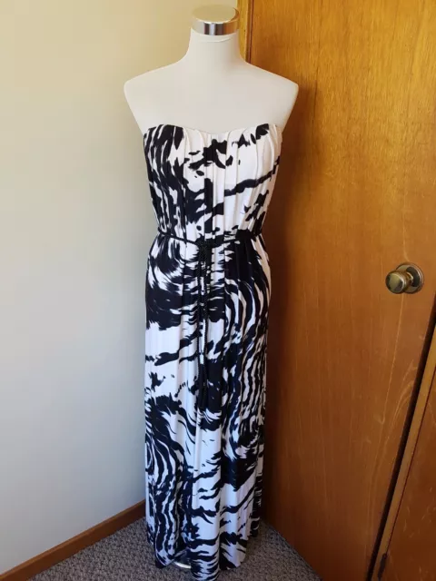 NWT Sheike black white strapless maxi dress size au 6