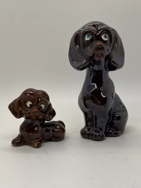 Vintage Redware Pottery Dogs Japan 1 Large-1 Small