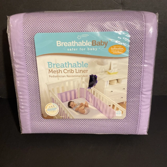 Mini revestimiento de cuna BreathableBaby clásico para bebé más seguro para lavanda bebé