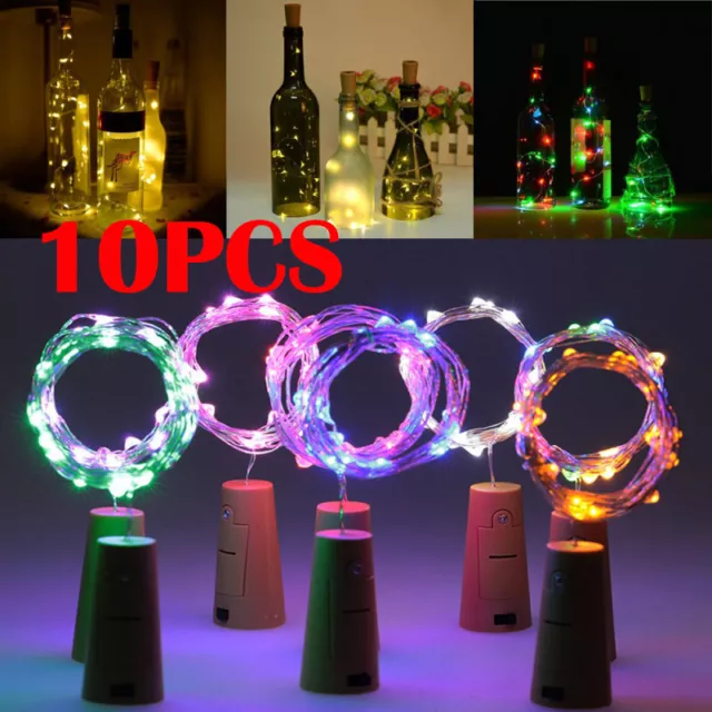 10X 30LED Fairy Light Wine Bottle String Lights Cork Copper Wire Christmas Decor