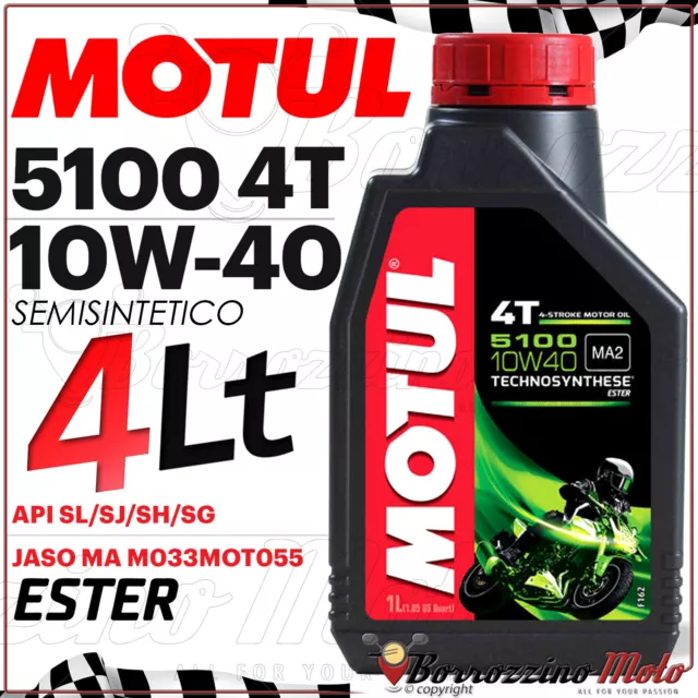 4 Litri Olio Motul 5100 10W40 4T Per Moto Tecnosintesy