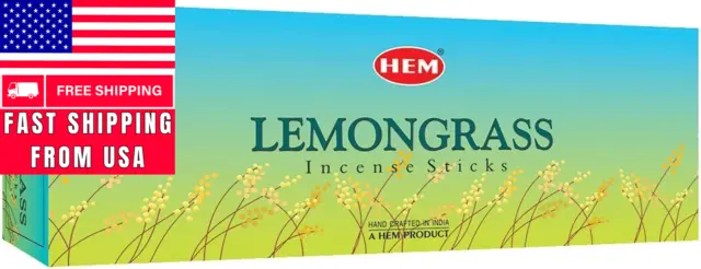 Lemongrass Incense Sticks - Pack of 6 (20 Sticks Each) Scented Sticks for Relaxi