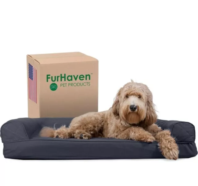 Furhaven Orthopedic, LARGE, Dog Bed Removable Bolsters, Washable cover
