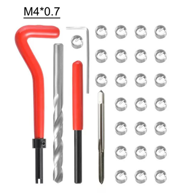 30Pc Metric Thread Repair Insert Kit M3 M4 M7 M9 M11 Helicoil Car Pro Coil 0.7mm