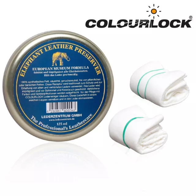 COLOURLOCK Elephant Leather Preserver Lederfett 125 ml inkl. 2 Viskose Tüchern