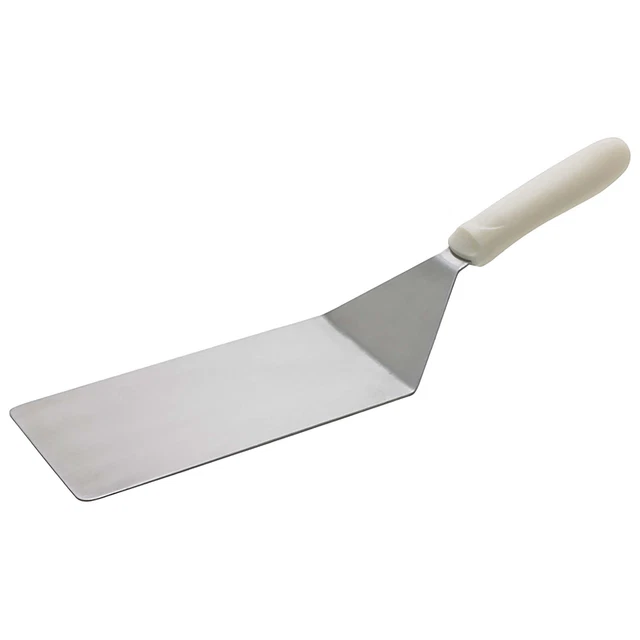 Winco TWP-42 S/S 8 x 4" Turner with White Poly Handle"