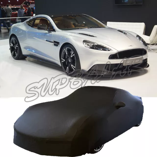 Indoor Full Elastic Car Cover Stretch For Aston_Martin_Vanquish_S BLACK