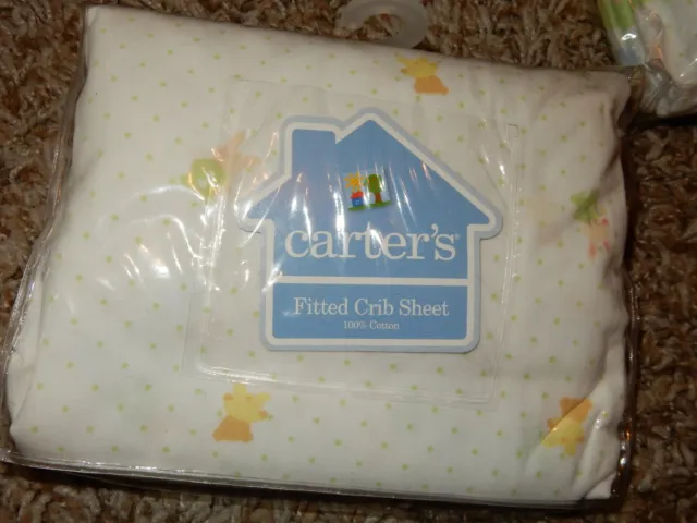 2K NWT Vintage Carter's Hide & Seek Bunny Bears Fitted Crib Sheet or Toddler bed