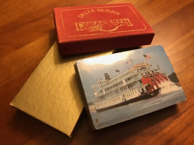 Vintage, Sealed-Inside Delta Queen ‘Steamboat’ Deck of Playing Cards, VG+