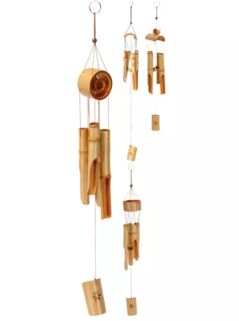 Wind Chimes Bamboo wood Garden Décor Tree Hanging Outdoors Gift
