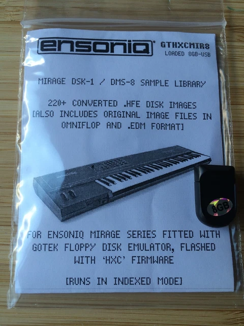 Ensoniq Mirage - Loaded USB key for HXC Gotek Floppy emulator 220+ disk img DSK