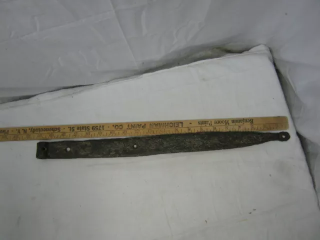 Primitive Antique Hand Forged Iron Barn Door Strap Hinge 20" Long