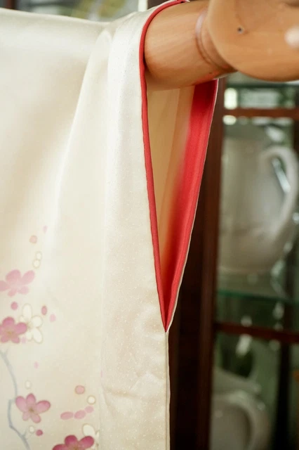 Dear Vanilla Japanese Silk Kimono Women's Robe Gown Authentic Japan Vintage Mint 6