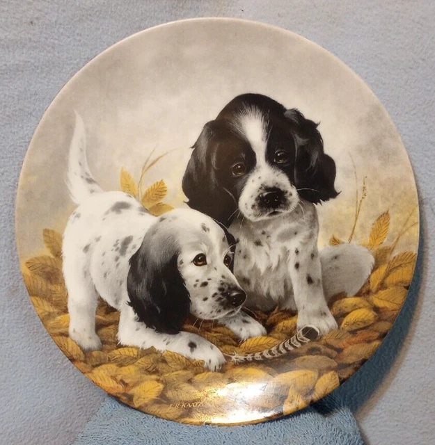 English Setter Dog Collector Plate Fine Feathered Friends Lynn Kaatz Porcelain