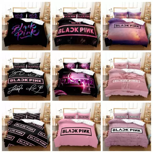 Black Pink Mädchen Bettwäsche Set Bettbezug 2tlg.3tlg.135x200 200x200 -DE#