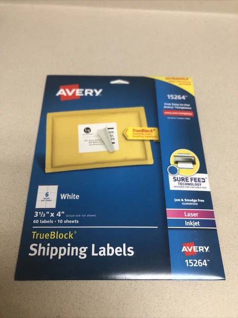 Avery Shipping Address Labels, Laser Inkjet Printers, 60 Labels, 3-1/3x4 Label