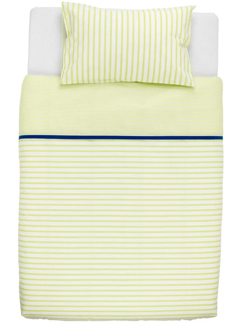 Ikea SKÄMTSAM Baby Bettwäsche 110x125 grün weiß gestreift neu OVP Lyocell BW