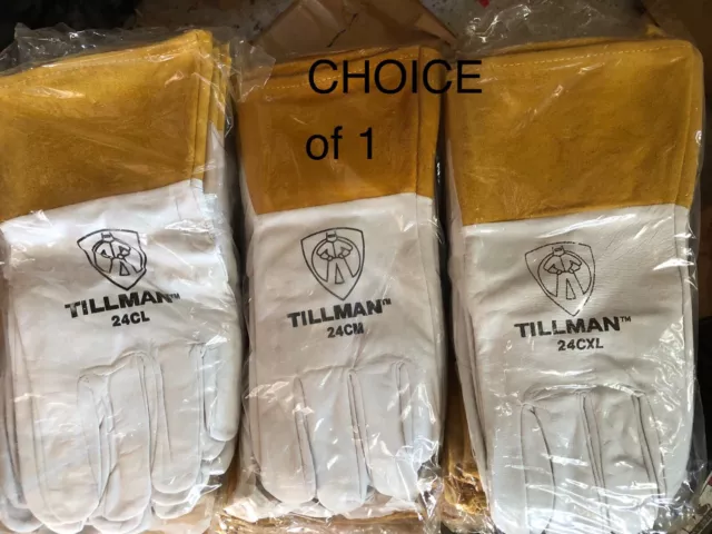 CHOICE Size MED LRG XL Tillman 24C Top Grain Kidskin 4" Cuff TIG Welding Gloves