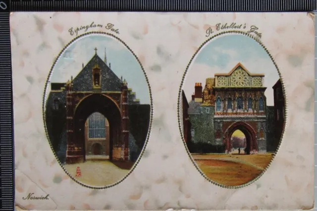 Old Postcard 1911 Norwich Erpingham Gate St.ethelbert's Gate Cameo