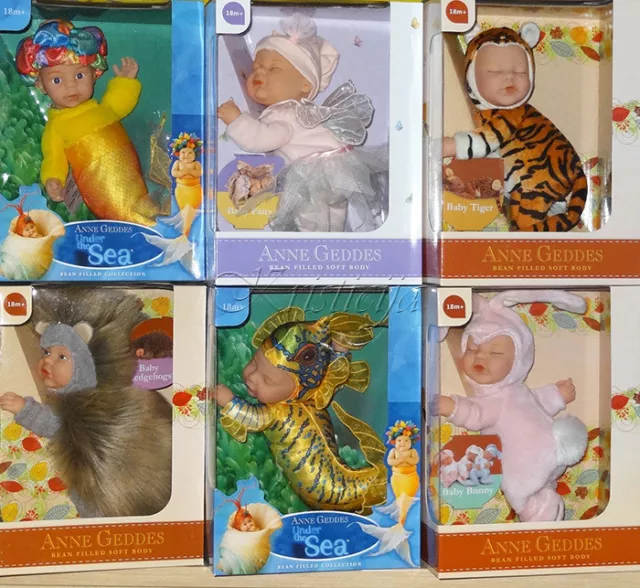 ANNE GEDDES DOLLS Selection Under the Sea;Bean Filled collections NEW in BOX 9''