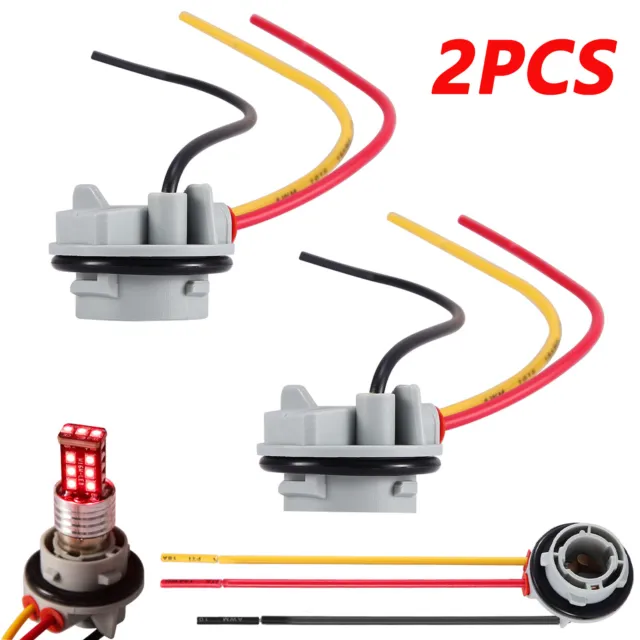 2x 1157 Bulb Socket Brake Turn Signal Light Harness Wire Pig Tail Plug Connector