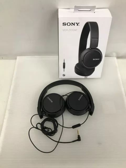 Sony MDR-ZX110AP faltbarer Buegelkopfhoerer mit Headsetfunktion, schwarz, 25