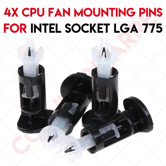 4X Mounting Pins For Intel Socket Lga 775 Cpu Plastic Heatsink Cooler Fan - Uk 3