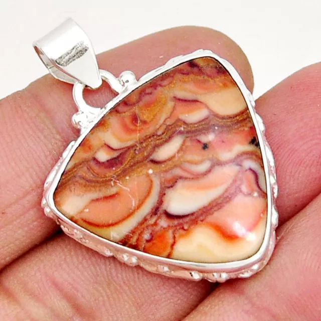 925 Sterling Silver 19.34cts Natural Brown Cherry Creek Jasper Pendant Y7863