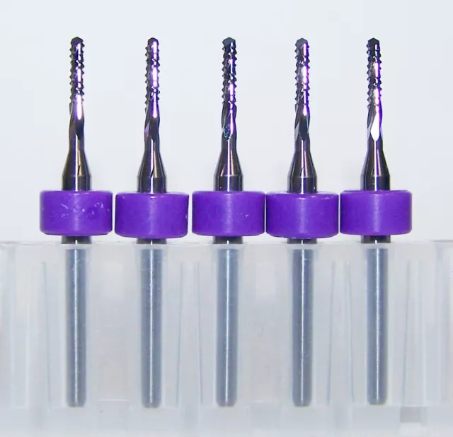 (5) 1.6mm (.0630")  CHIPBREAKER CARBIDE ROUTER BURRS DP KEMMER KTCMDBI063029502R