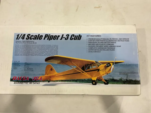 RC Airplane, Piper J-3 Cub, Balsa USA, 1/4 Scale