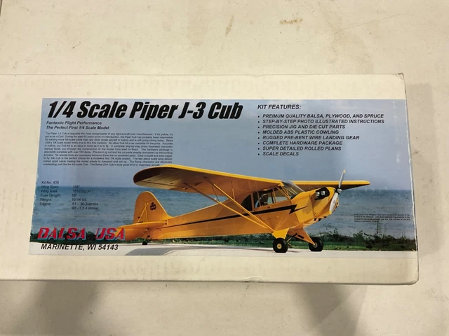 RC Airplane, Piper J-3 Cub, Balsa USA, 1/4 Scale RC Airplane, Piper J-3 Cub, Balsa USA, 1/4 Scale