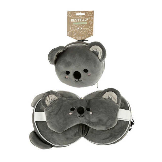 Resteazzz Plüsch Cutiemals Koala Reise Kissen & Augenmaske Kinder Niedliches