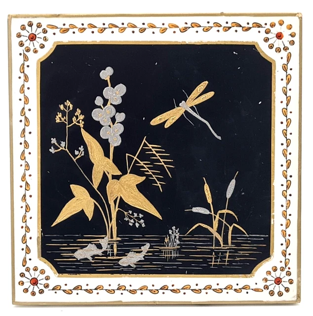 Superb Hand-Painted Aesthetic Japonesque Style Tile by Minton C1880 AE4
