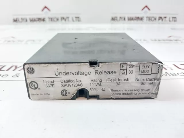 General Electric SPUV120AC Undervoltage Release 120VAC 50/60 Hz