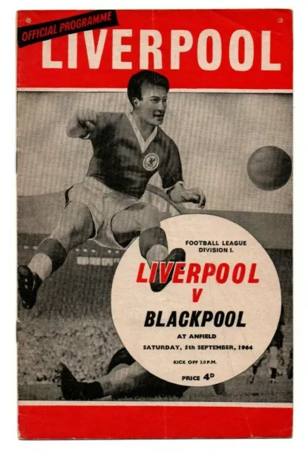 Orig.PRG   England Division 1  1964/65  LIVERPOOL FC - BLACKPOOL FC  !!  SELTEN