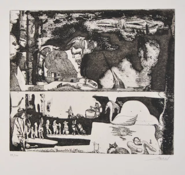 Pit Morell / etching / hand signed / 100 copies / unexpected conditions