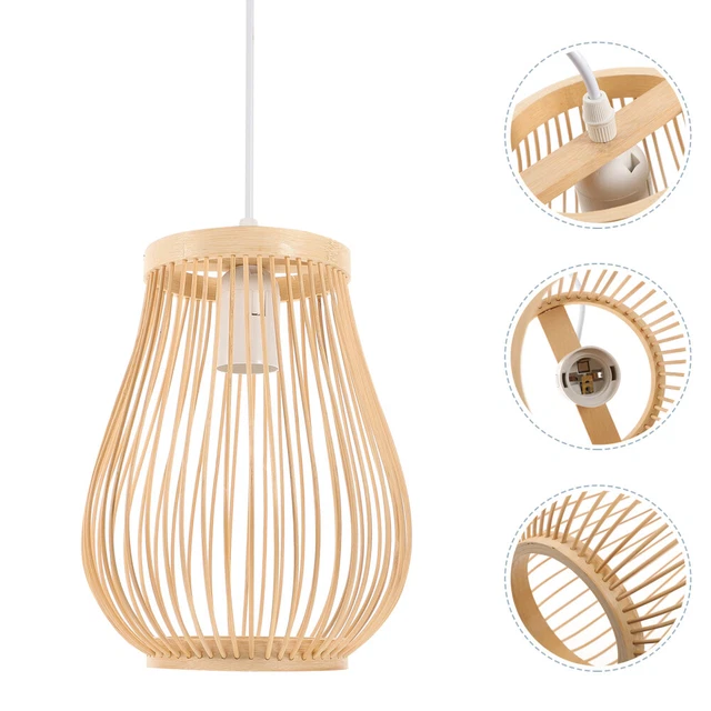 Pendant Light Shade Bamboo Chandelier Lampshade Basket Light Fixture Bohemia