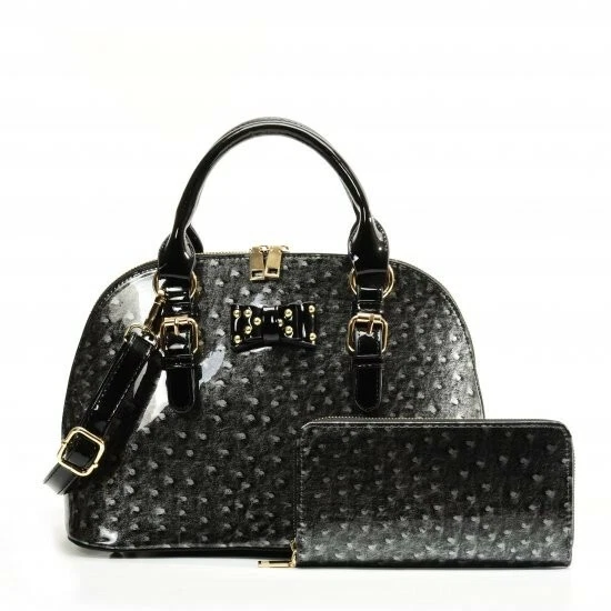 Sally Young flambant neuf NOIR - Sac à main femme neuf avec portefeuille lot de 2 pièces