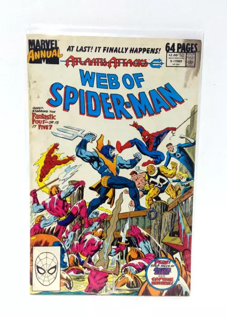 Web of Spider-Man Annual # 5 (1989, Marvel) Atlantis Attacks