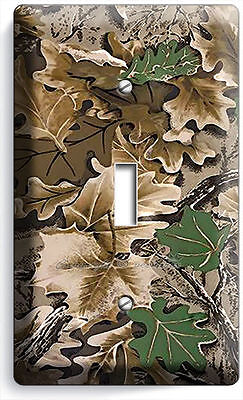 Mossy Tree Oak Camo Camouflage Single Light Switch Wall Plate Woods Cabin Decor