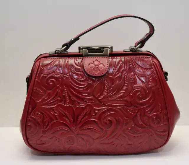 Patricia Nash Burnished Tooled Colors Gracchi Satchel Handbag + Strap Granita