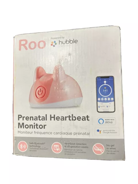 Roo Prenatal Heartrate Monitor Bluetooth Wireless, Listen & Track Baby Heartbeat