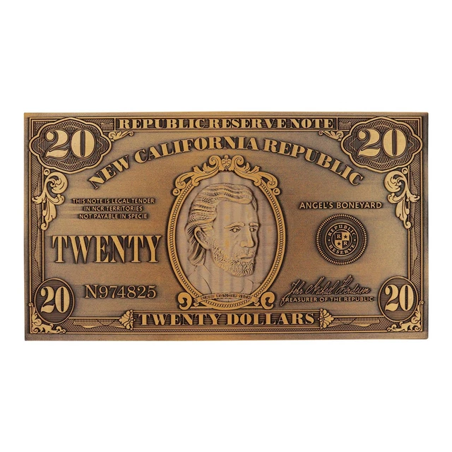 FALLOUT NEW VEGAS Replica NCR $20 Embossed Metal Bill EUR 32,57