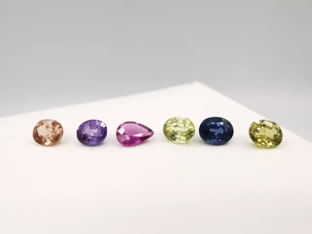 6 natürliche Saphire 3,60ct bunt lot echt top ideal für Sammlung oder Schmuck