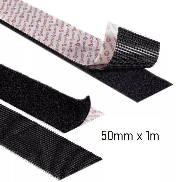 Strong HEAVY DUTY VELCRO® Brand Stick On Adhesive Tape Black/White