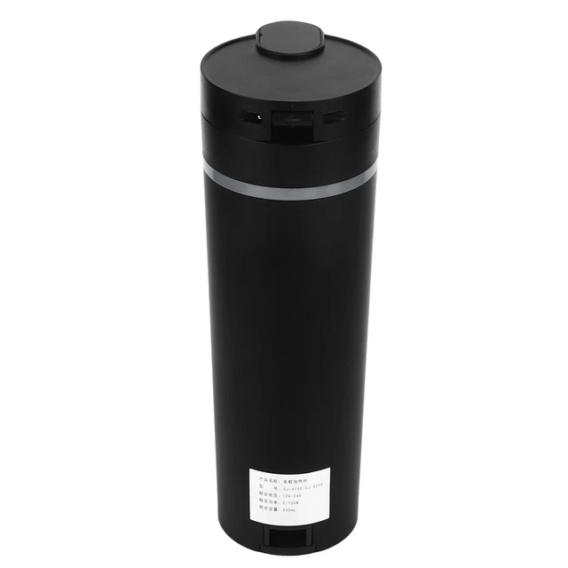 Electric Heated Travel Mug 450ml Smart Temper Control Low Noise Black Smart US