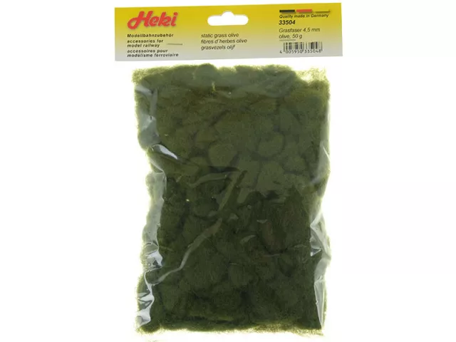 HEKI 33504 - flocage fibres vert olive 4.5 mm 50 grammes toutes échelles