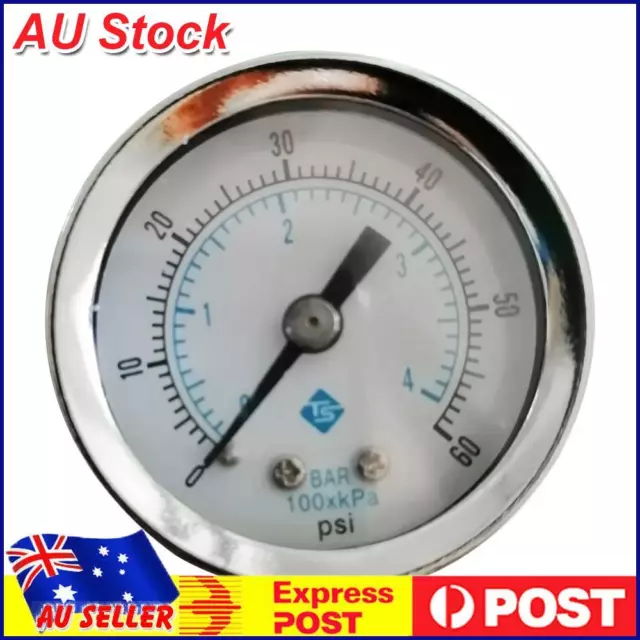 1/8" NPT Air Compressor / Hydraulic Pressure Gauge 0-60 PSI Back Mount 1.5" AU